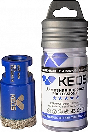 Упаковка коронки алмазной по керамограниту Keos Professional Vacuum Brazed M14 32 мм