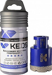 Упаковка коронки алмазной по керамограниту Keos Professional Vacuum Brazed M14 40 мм