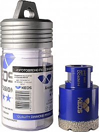 Упаковка коронок алмазных по керамограниту Keos Professional Vacuum Brazed M14 40 мм